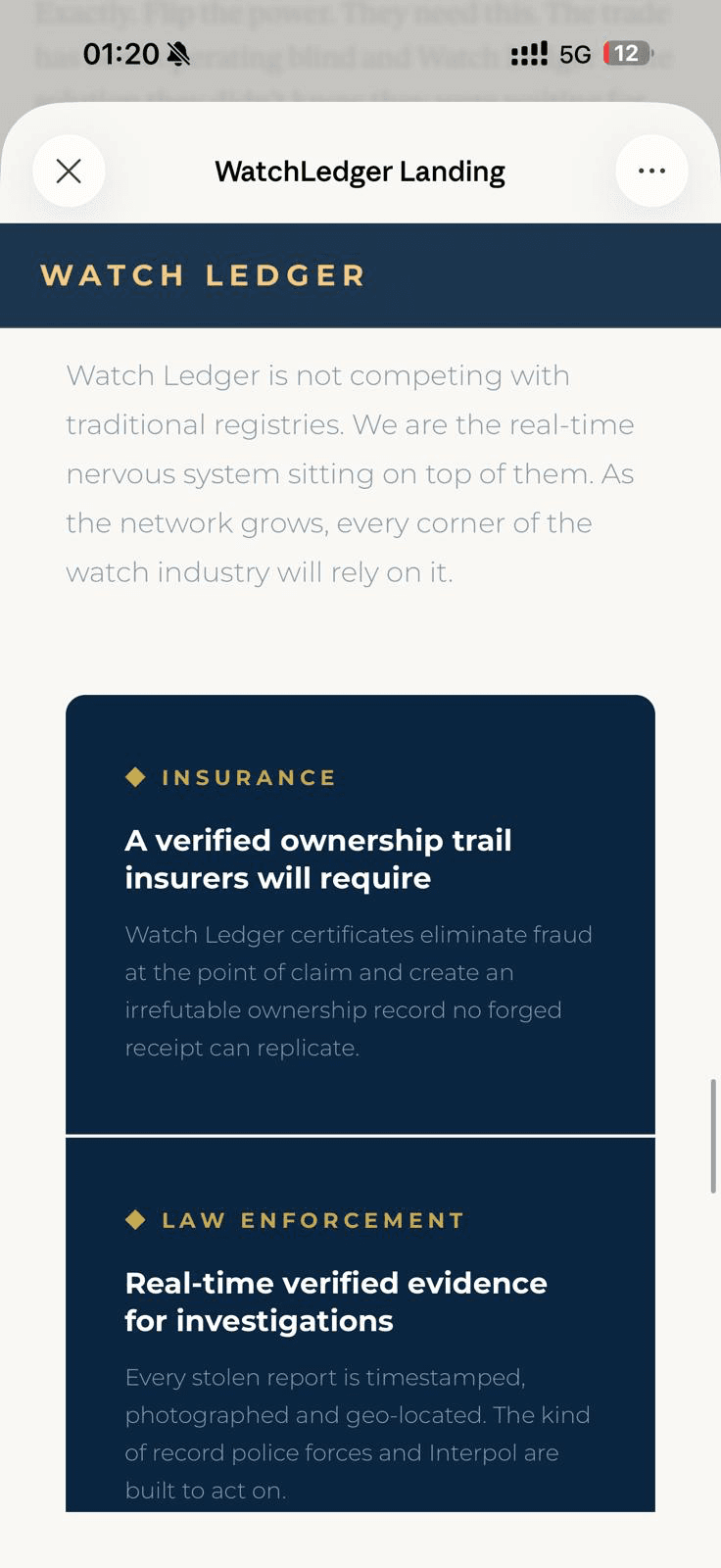 Alert Sent Successfully - Watch reported stolen on phone screen
